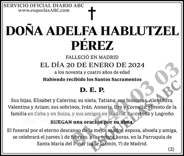 Adelfa Hablutzel Pérez