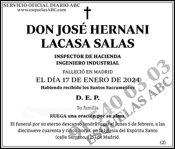 José Hernani Lacasa Salas