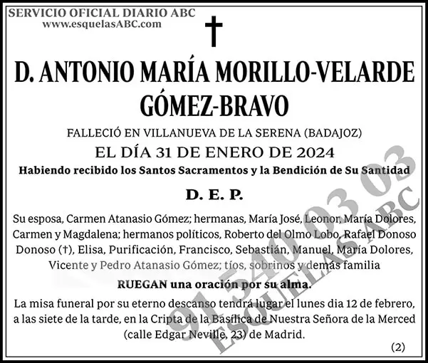 Antonio María Morillo-Velarde Gómez-Bravo