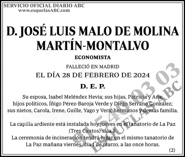José Luis Malo de Molina Martín-Montalvo