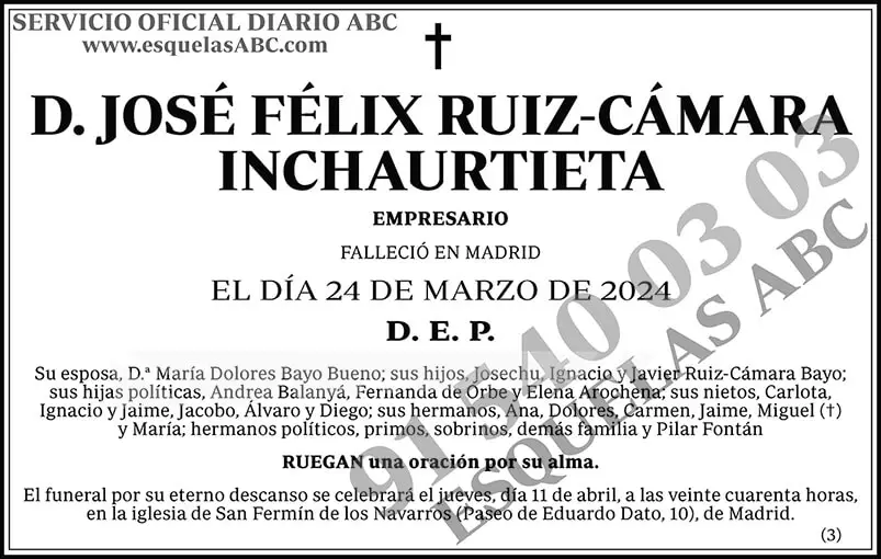 José Félix Ruiz-Cámara Inchaurtieta