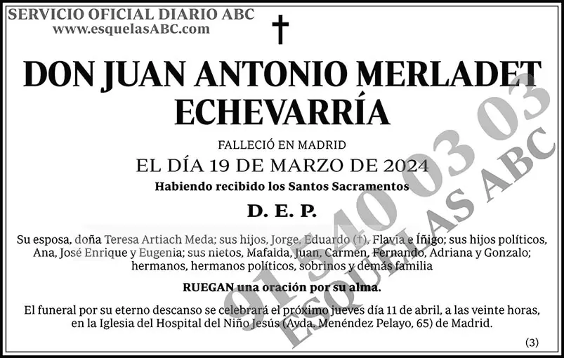 Juan Antonio Merladet Echevarría