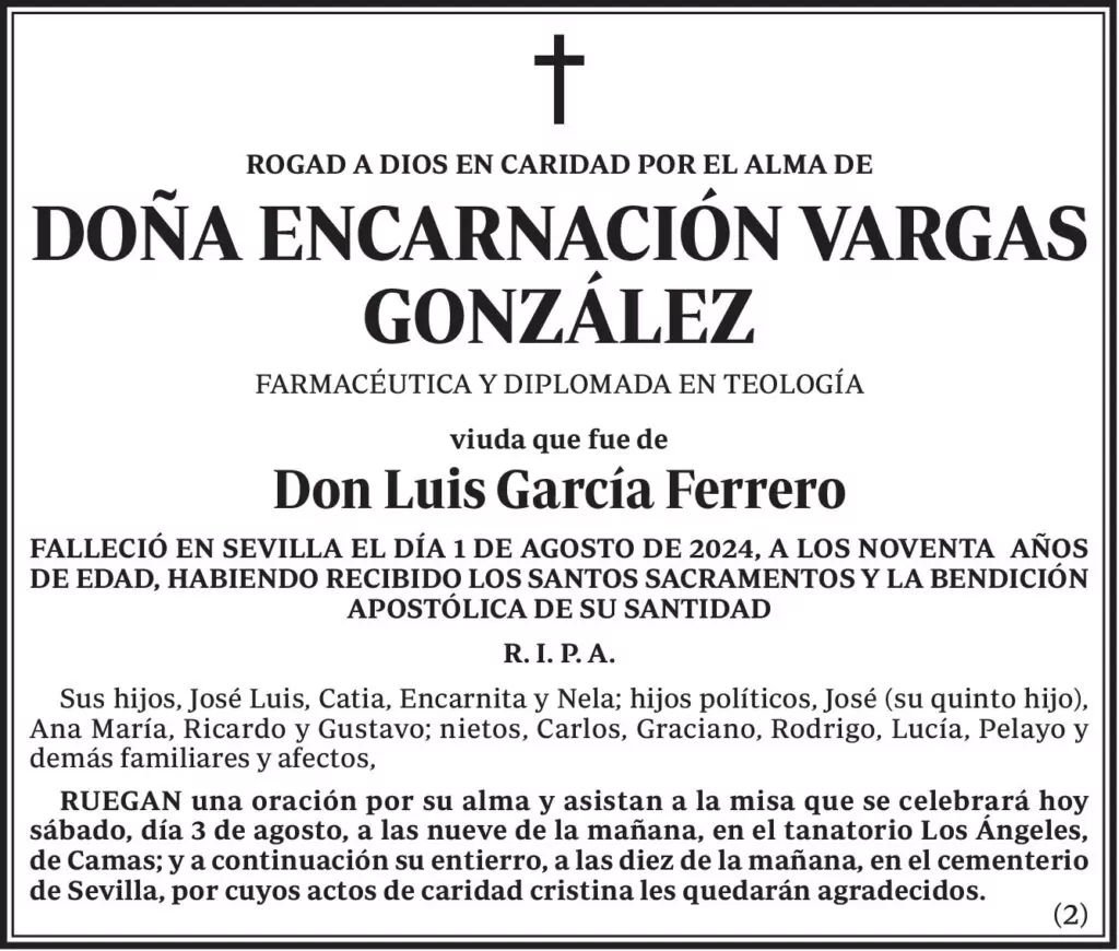 ENCARNACIÓN VARGAS GONZÁLEZ Esq 2 ABC SEVILLA 3 08 2024